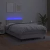  fehér műbőr rugós és LED-es ágy matraccal 120x190 cm