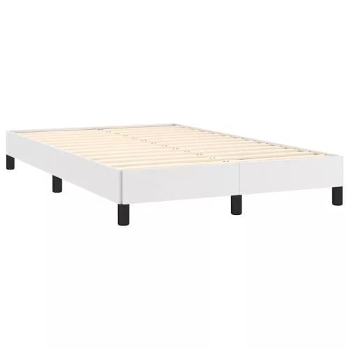  fehér műbőr rugós és LED-es ágy matraccal 120x190 cm