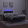  fekete bársony rugós és LED-es ágy matraccal 120x190 cm
