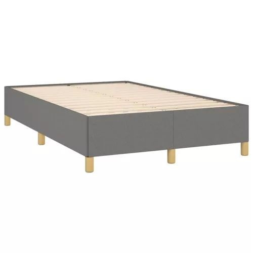 sötétszürke szövet rugós és LED-es ágy matraccal 120x190 cm