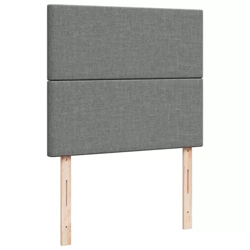 sötétszürke szövet rugós és LED-es ágy matraccal 120x190 cm