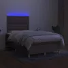  tópszínű szövet rugós és LED-es ágy matraccal 120x190cm