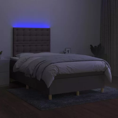 tópszínű szövet rugós és LED-es ágy matraccal 120x190cm