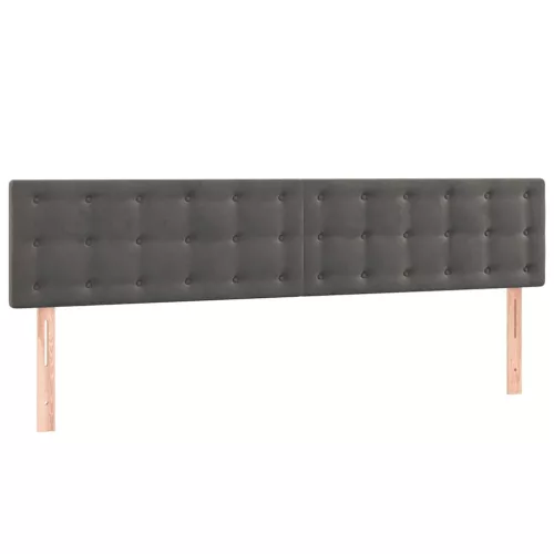  sötétszürke bársony rugós ágy matraccal 120x190 cm
