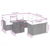  9 részes bézs polyrattan kerti ülőgarnitúra párnákkal