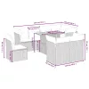  9 részes bézs polyrattan kerti ülőgarnitúra párnákkal