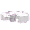  10 részes szürke polyrattan kerti ülőgarnitúra párnákkal
