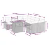  9 részes szürke polyrattan kerti ülőgarnitúra párnákkal