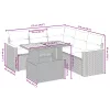  6 részes fekete polyrattan kerti ülőgarnitúra párnákkal