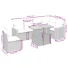  7 részes szürke polyrattan kerti ülőgarnitúra párnákkal