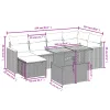  7 részes bézs polyrattan kerti ülőgarnitúra párnákkal