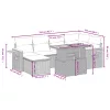  7 részes szürke polyrattan kerti ülőgarnitúra párnákkal