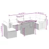  7 részes bézs polyrattan kerti ülőgarnitúra párnákkal