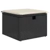  6 részes fekete polyrattan kerti ülőgarnitúra párnákkal