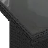  8 részes fekete polyrattan kerti ülőgarnitúra párnákkal