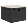  7 részes fekete polyrattan kerti ülőgarnitúra párnával