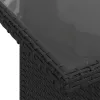  6 részes fekete polyrattan kerti ülőgarnitúra párnákkal