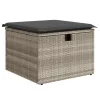  6 részes világosszürke polyrattan kerti ülőgarnitúra párnákkal