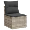  8 részes világosszürke polyrattan kerti ülőgarnitúra párnával