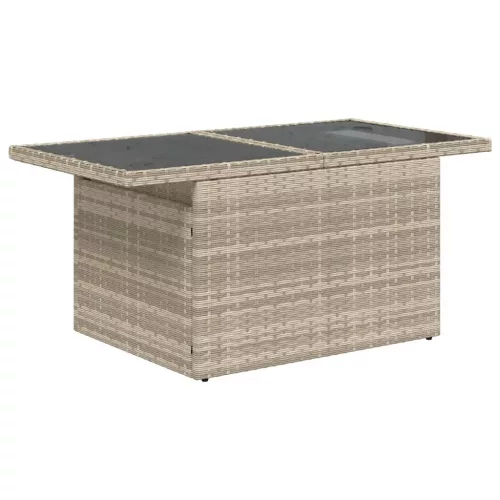  8 részes világosszürke polyrattan kerti ülőgarnitúra párnával