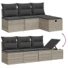  8 részes világosszürke polyrattan kerti ülőgarnitúra párnával
