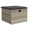 8 részes világosszürke polyrattan kerti ülőgarnitúra párnával