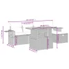  6 részes fekete polyrattan kerti ülőgarnitúra párnákkal