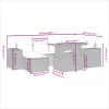  7 részes fekete polyrattan kerti ülőgarnitúra párnával