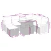  8 részes fekete polyrattan kerti ülőgarnitúra párnákkal