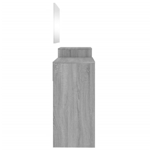  3 részes szürke sonoma színű szerelt fa fésülködőasztal-szett