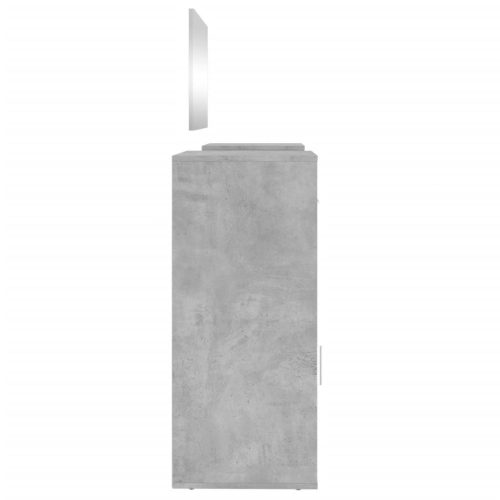  4 részes betonszürke szerelt fa fésülködőasztal-szett