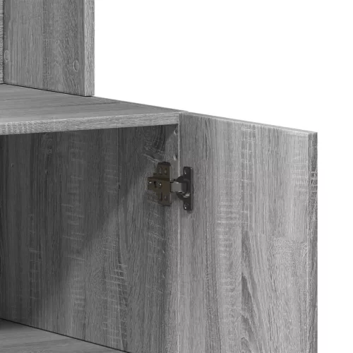  szürke sonoma színű szerelt fa konyhaszekrény 95 x 50 x 180 cm