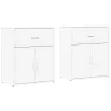  2 db fehér szerelt fa tálalószekrény 60 x 31 x 70 cm