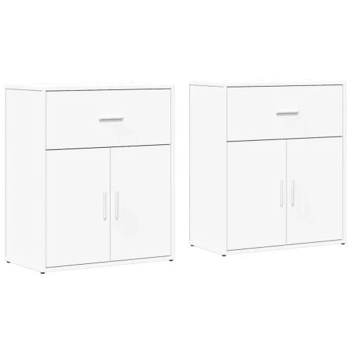  2 db fehér szerelt fa tálalószekrény 60 x 31 x 70 cm