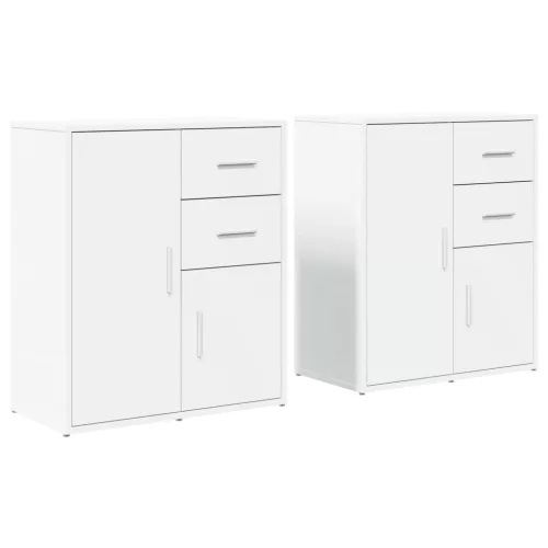  2 db fehér szerelt fa tálalószekrény 60 x 31 x 70 cm