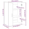  2 db fehér szerelt fa tálalószekrény 60 x 31 x 84 cm