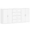  3 db fehér szerelt fa tálalószekrény 60 x 31 x 84 cm