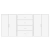  3 db fehér szerelt fa tálalószekrény 60 x 31 x 84 cm