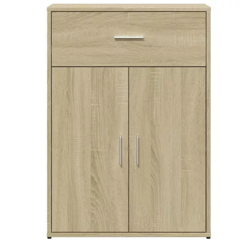  2 db sonoma tölgy színű szerelt fa tálalószekrény 60x30x84 cm