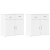  2 db fehér szerelt fa tálalószekrény 79 x 38 x 80 cm