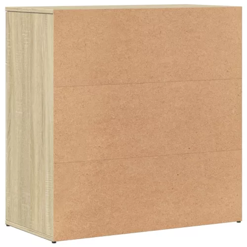  2 db sonoma tölgy színű szerelt fa tálalóasztal 79 x 38 x 80 cm