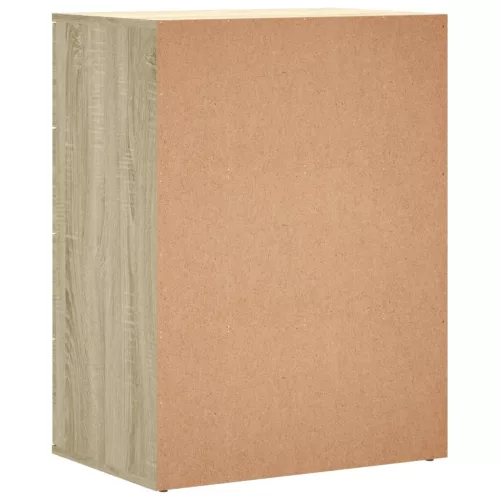  2 db sonoma tölgy színű szerelt fa tálalóasztal 60 x 39 x 80 cm