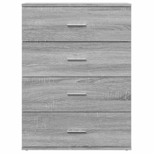  2 db szürke sonoma színű szerelt fa tálalószekrény 60x39x80 cm