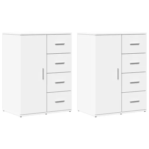  2 db fehér szerelt fa tálalószekrény 59 x 39 x 80 cm