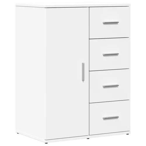  2 db fehér szerelt fa tálalószekrény 59 x 39 x 80 cm