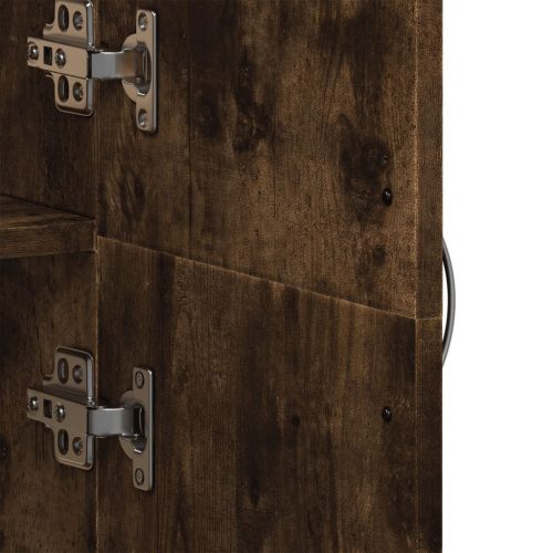  füstös tölgy színű szerelt fa irattartó szekrény 60x32x153 cm