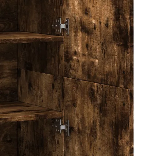  füstös tölgy színű szerelt fa magasszekrény 80 x 35 x 180 cm