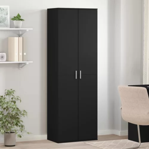  fekete szerelt fa magasszekrény 60 x 35 x 180 cm