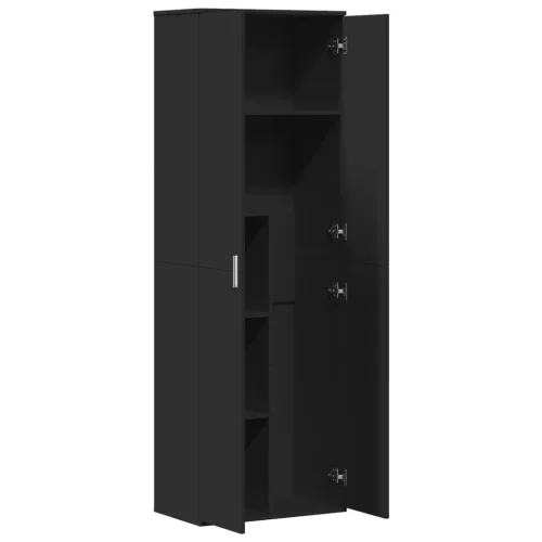  fekete szerelt fa magasszekrény 60 x 35 x 180 cm