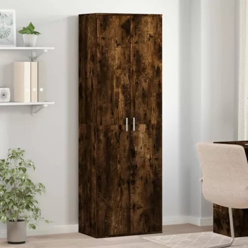  füstös tölgy színű szerelt fa magasszekrény 60 x 35 x 180 cm